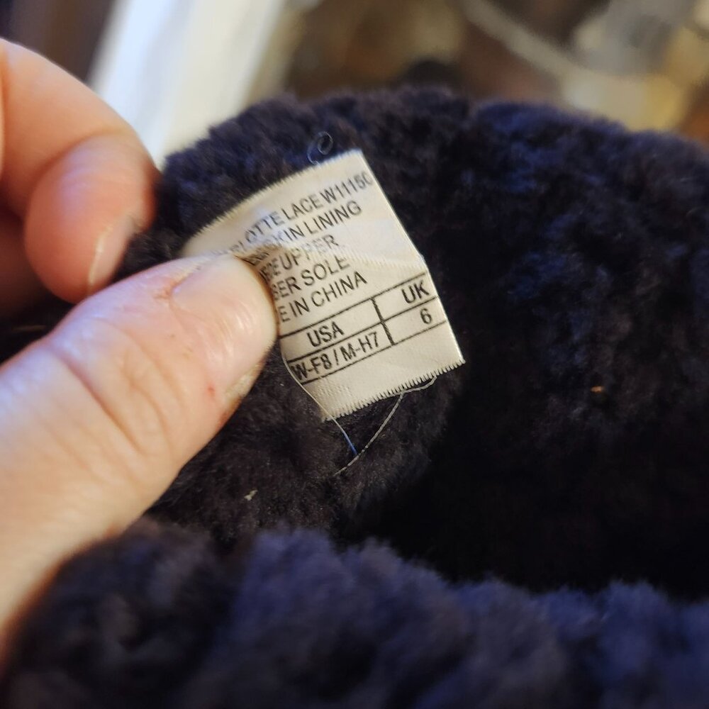 EMU Australia Womens 8 Charlotte Boots Chocolate Brown Sheepskin Lace Back Boots - Picture 5 of 12